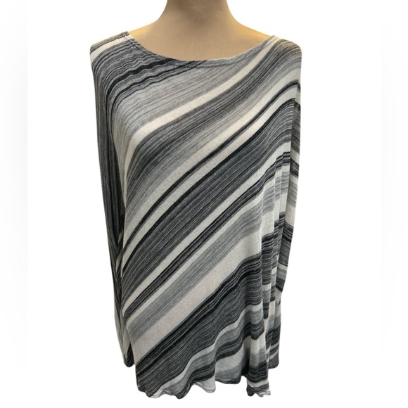J. Jill Perfect Fine Knit Bias Gray Luxury Knit Sweater Sz Large 30% Wool Blend. - Picture 1 of 8